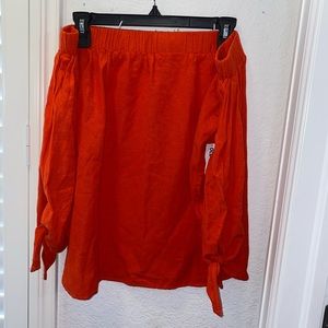 NWT Orange Off the Shoulder